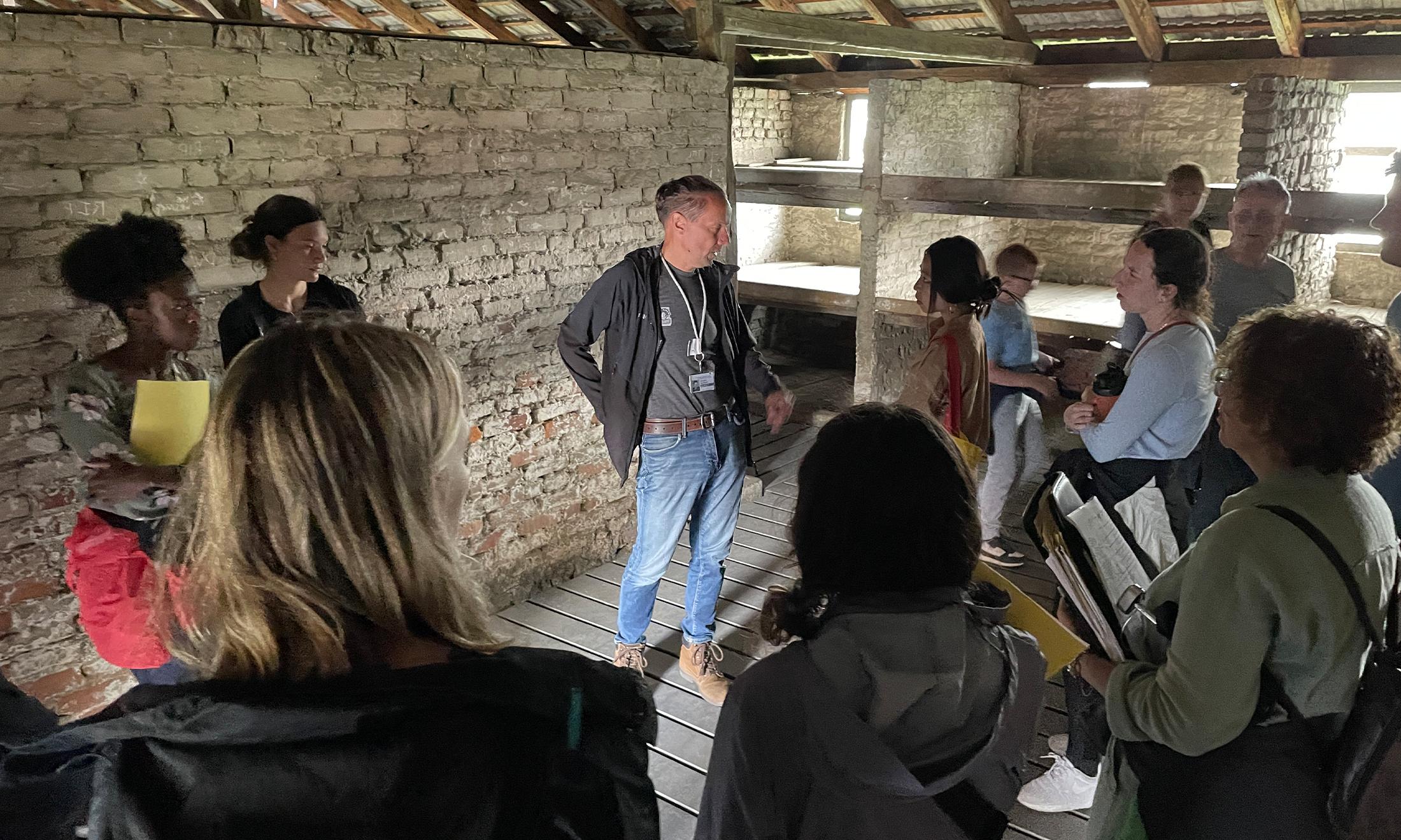 An image of OUWB students at Auschwitz-Birkenau